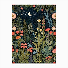 William Morris Night In The Garden 1 Canvas Print