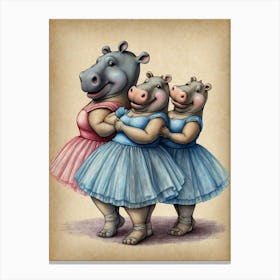 Ballerina Hippo Canvas Print