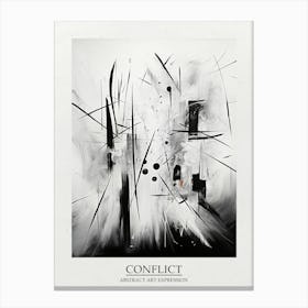 Conflict Abstract Black And White 2 Poster Canvas Print