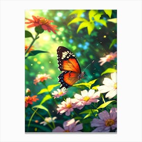 Butterfly In The Garden 9 Canvas Print