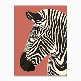Jungle Safari Zebra on Rose Canvas Print