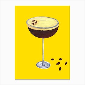Espresso Martini Coffee Buttercup Yellow Canvas Print