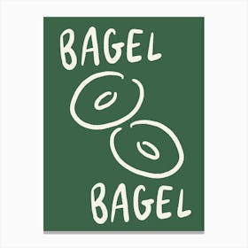 Bagel Bagel green and cream kitchen Canvas Print