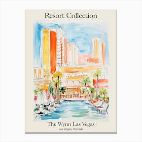Poster Of The Wynn Las Vegas   Las Vegas, Nevada   Resort Collection Storybook Illustration 2 Canvas Print
