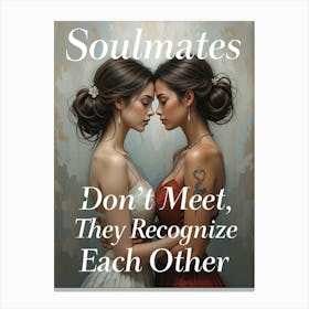 Soulmates Dont Meet, They Recognize Each Other Eternal Love Canvas Print