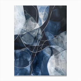 Abstract In Blue And White 2 Canvas Print