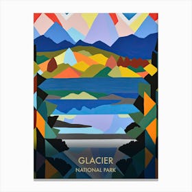 Glacier National Park Travel Poster Matisse Style 2 Canvas Print