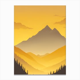 Misty Mountains Vertical Composition In Yellow Tone 11 Canvas Print