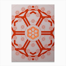 Geometric Abstract Glyph Circle Array in Tomato Red n.0294 Canvas Print