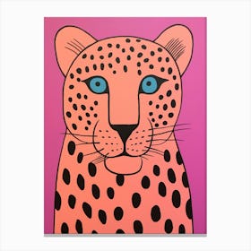 Pink Polka Dot Cougar 3 Canvas Print