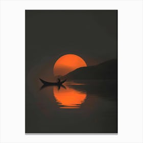 Sunset In A Boat 1 Canvas Print