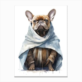 French Bulldog Dog As A Jedi 4 Canvas Print
