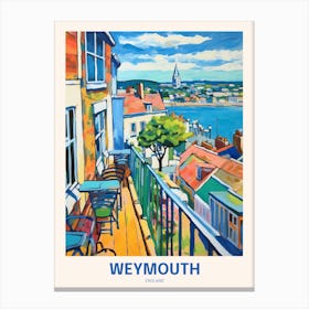 Weymouth England Uk Travel Poster Canvas Print