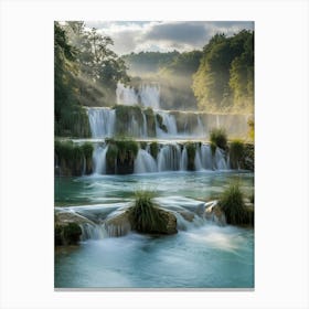 Sunrise Over Plitvice Waterfalls Toile