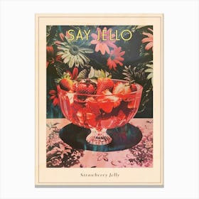 Strawberry Jelly Retro Collage 2 Poster Canvas Print