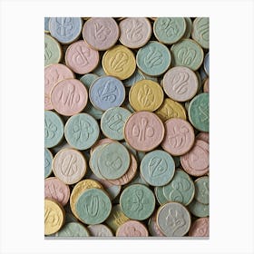 Pastel Rainbow Coins Canvas Print