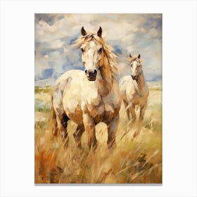 Horses Painting In Wyoming, Usa 1 Canvas Print