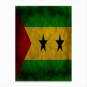 Sao Tome And Principe Flag Texture Canvas Print