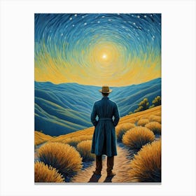 A Man Stands In The Wilderness Vincent Van Gogh Painting (28) Canvas Print