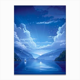 Moonlight Over Lake 3 Canvas Print