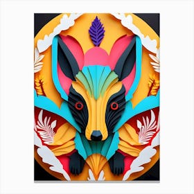 Fox Paper Art-Reimagined 1 Canvas Print