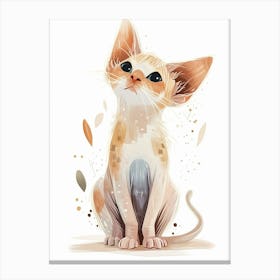 Sphynx Cat Clipart Illustration 4 Canvas Print