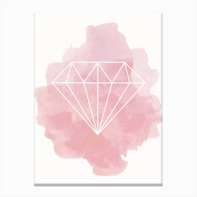 Watercolour Pink Diamond Canvas Print