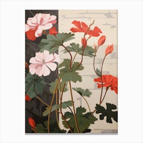 Flower Illustration Geranium 4 Canvas Print