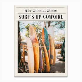 surf's up cowgirl Canvas Print