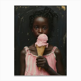 Girl Eating Ice Cream Canvas Print