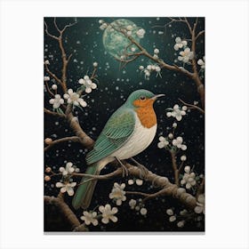 Ohara Koson Inspired Bird Painting European Robin 2 Canvas Print