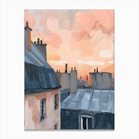 Montmartre Rooftops Morning Skyline 2 Canvas Print