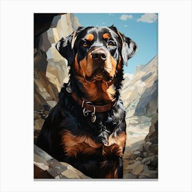 Rottweiler On A Mountain View 1 Canvas Print