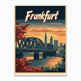 Aihrgdesign A Mid Century Modern Travel Poster For Frankfurt 3 Canvas Print