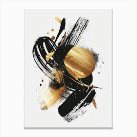 Abstract Black Gold Painting 4 Canvas Print