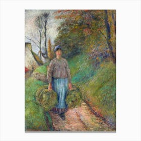 Peasant Woman Carrying Two Bundles Of Hay (1883), Camille Pissarro Canvas Print