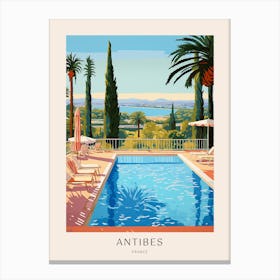 Antibes, France 1 Midcentury Modern Pool Poster Canvas Print