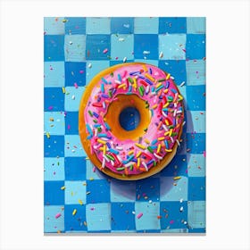 Rainbow Donut Checkered Donut 1 Canvas Print