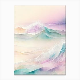 Waves Waterscape Gouache 3 Canvas Print