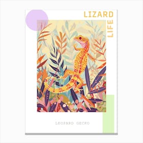 Orange Leopard Gecko Abstract Modern Illustration 1 Poster Canvas Print