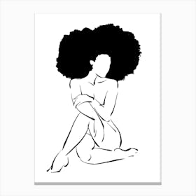 Nude With Curly Hair Canvas Print