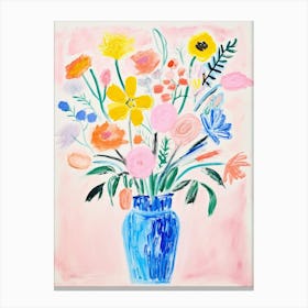 Flower Painting Fauvist Style Flax Flower 1 Canvas Print