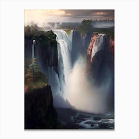 Victoria Falls Of The North, Canada Realistic Photograph (2) Canvas Print