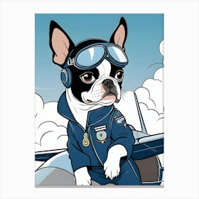 Boston Terrier Pilot-Reimagined 31 Canvas Print