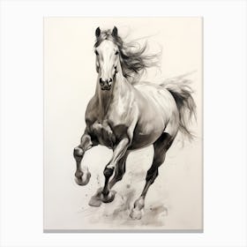 A Horse Painting In The Style Of Alla Prima 2 Canvas Print