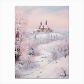 Dreamy Winter Painting Transylvania Romania Canvas Print