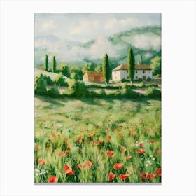 Poppies In Tuscany Canvas Print