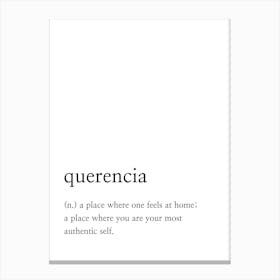 Querencia Definition Canvas Print