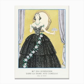 Mme Ida Rubinstein Dans La Dame Aux Camélias Robe, De Worth From Gazette Du Bon Ton, George Barbier Canvas Print
