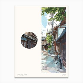 Kanazawa Japan 3 Cut Out Travel Poster Canvas Print